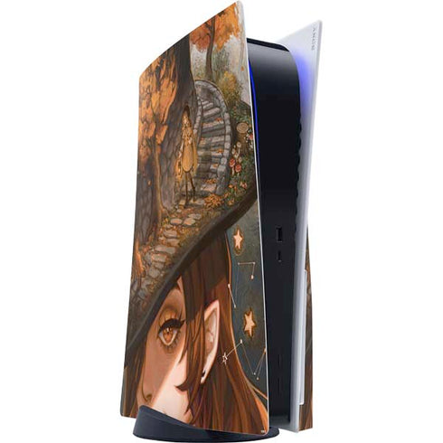Halloween Pumpkin Witch with Fox by Ivy Dolamore PS5 Console Skin