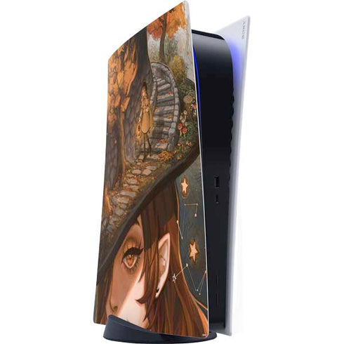 Halloween Pumpkin Witch with Fox by Ivy Dolamore PS5 Digital Edition Console Skin