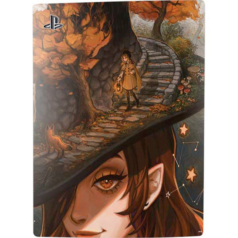 Halloween Pumpkin Witch with Fox by Ivy Dolamore PS5 Digital Edition Console Skin