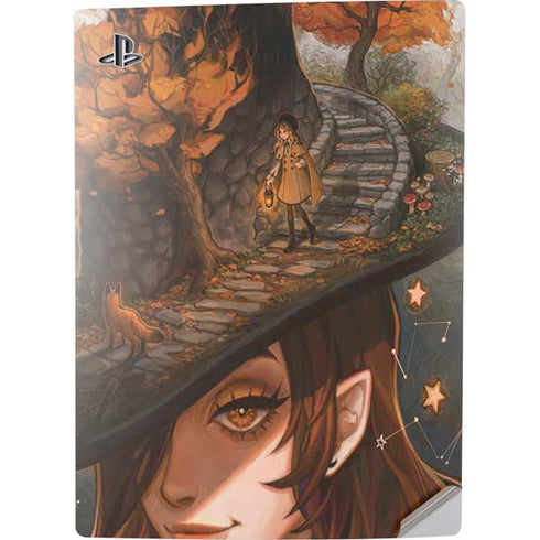 Halloween Pumpkin Witch with Fox by Ivy Dolamore PS5 Digital Edition Console Skin