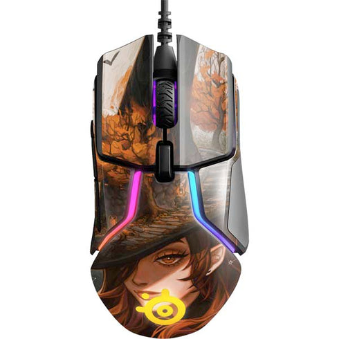 Halloween Pumpkin Witch with Fox by Ivy Dolamore SteelSeries Rival 600 Gaming Mouse Skin