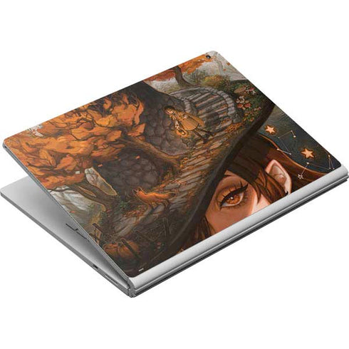 Halloween Pumpkin Witch with Fox by Ivy Dolamore Surface Book Skin