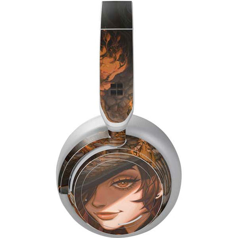 Halloween Pumpkin Witch with Fox by Ivy Dolamore Surface Headphones Skin