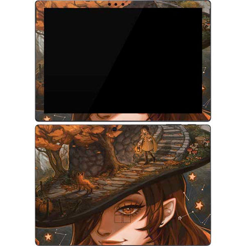 Halloween Pumpkin Witch with Fox by Ivy Dolamore Surface Pro 7 Skin