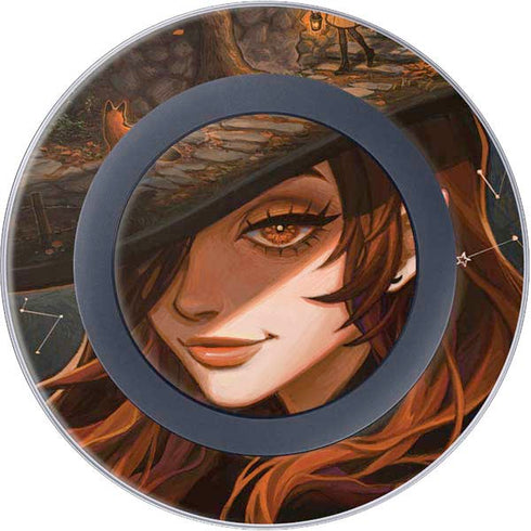 Halloween Pumpkin Witch with Fox by Ivy Dolamore Wireless Charger Skin