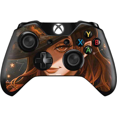 Halloween Pumpkin Witch with Fox by Ivy Dolamore Xbox One Controller Skin