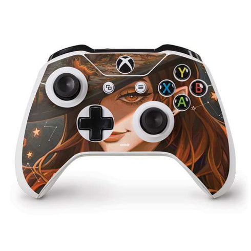 Halloween Pumpkin Witch with Fox by Ivy Dolamore Xbox One S Controller Skin