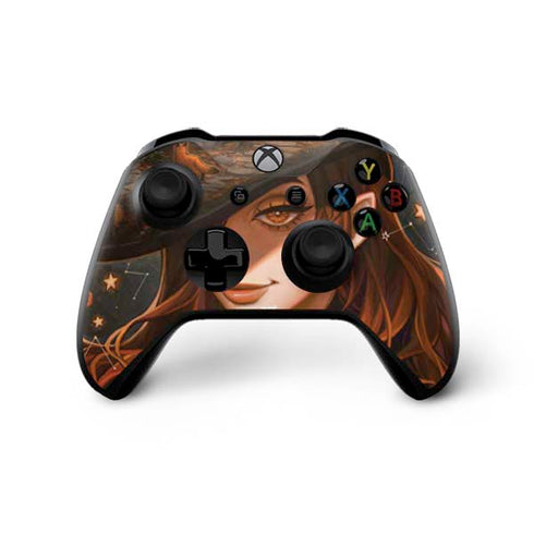 Halloween Pumpkin Witch with Fox by Ivy Dolamore Xbox One X Controller Skin