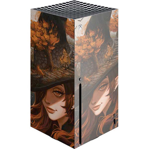 Halloween Pumpkin Witch with Fox by Ivy Dolamore Xbox Series X Console Skin