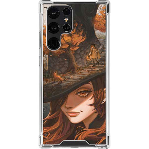 Halloween Pumpkin Witch with Fox by Ivy Dolamore Galaxy S24 Ultra Clear Case