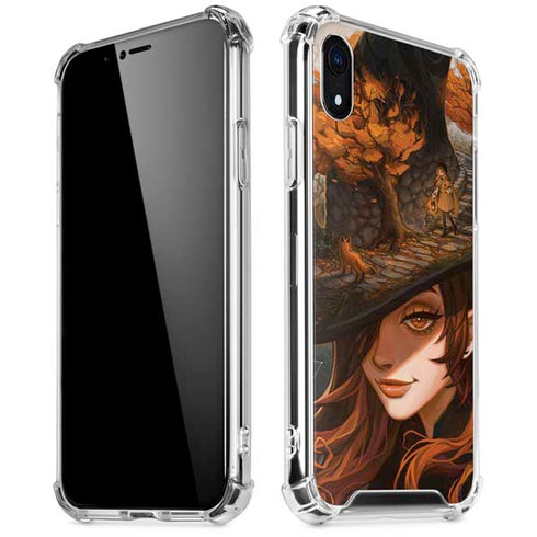 Halloween Pumpkin Witch with Fox by Ivy Dolamore iPhone XR Clear Case