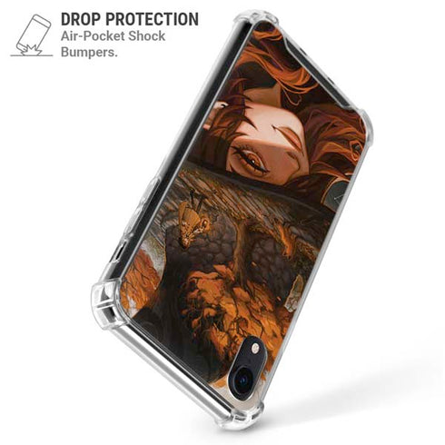 Halloween Pumpkin Witch with Fox by Ivy Dolamore iPhone XR Clear Case