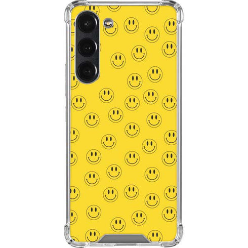 Happy Face Pattern Galaxy S23 Plus Clear Case