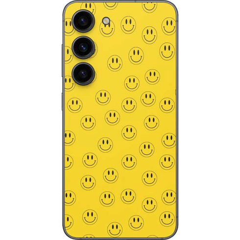 Happy Face Pattern Galaxy S23 Skin