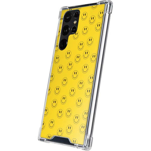 Happy Face Pattern Galaxy S24 Ultra Clear Case