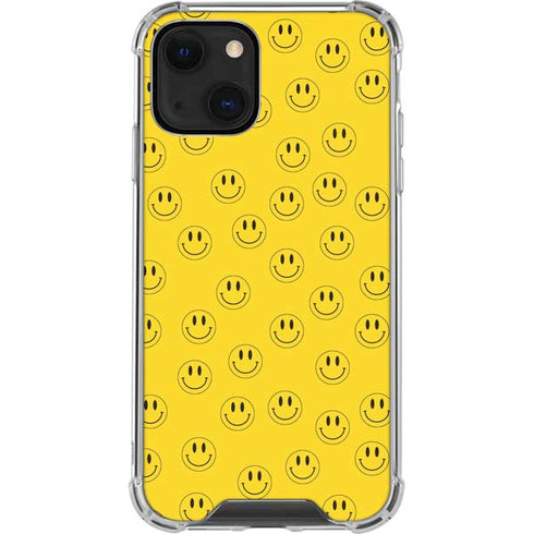 Happy Face Pattern iPhone 14 Plus Clear Case