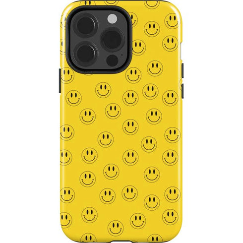 Happy Face Pattern iPhone 15 Pro Impact Case