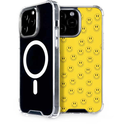 Happy Face Pattern iPhone 15 Pro Max MagSafe Case