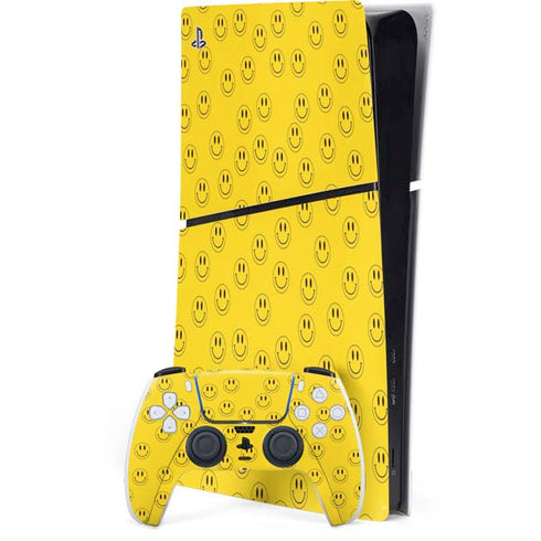 Happy Face Pattern PS5 Slim Digital Edition Bundle Skin
