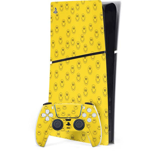 Happy Face Pattern PS5 Slim Digital Edition Console Skin