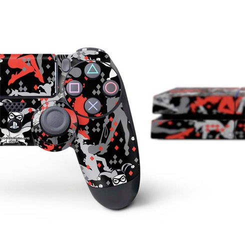 DC Comics Harley Quinn All Over Print PS4 Console and Controller Bundle Skin