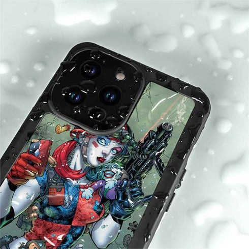 DC Comics Harley Quinn Little Black Book Cover#47 New 52 Art by Jim Lee iPhone 14 Pro Max Waterproof Case