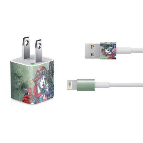 DC Comics Harley Quinn Little Black Book Cover#47 New 52 Art by Jim Lee iPhone Charger (5W USB) Skin