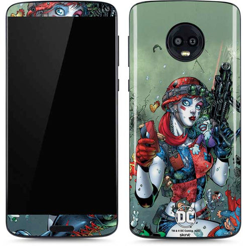 DC Comics Harley Quinn Little Black Book Cover#47 New 52 Art by Jim Lee Moto G6 Skin