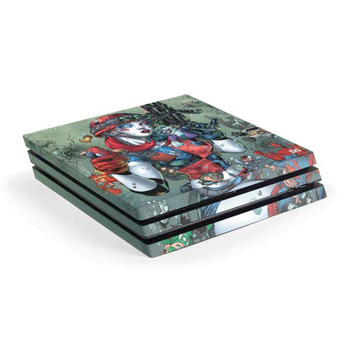 DC Comics Harley Quinn Little Black Book Cover#47 New 52 Art by Jim Lee PS4 Pro Console Skin