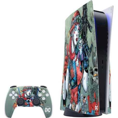 DC Comics Harley Quinn Little Black Book Cover#47 New 52 Art by Jim Lee PS5 Bundle Skin