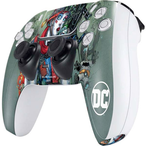 DC Comics Harley Quinn Little Black Book Cover#47 New 52 Art by Jim Lee PS5 Controller Skin