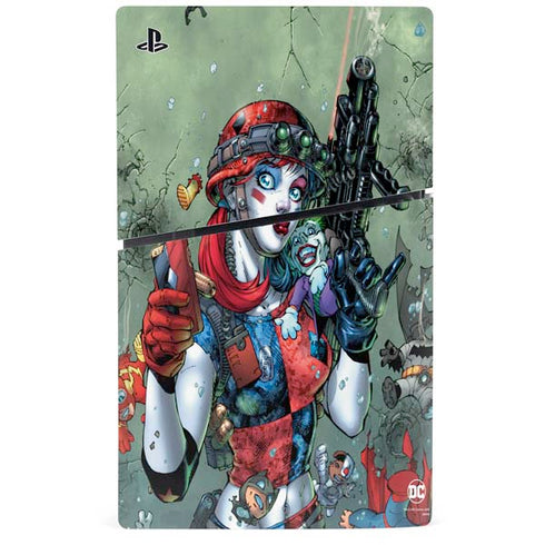 DC Comics Harley Quinn Little Black Book Cover#47 New 52 Art by Jim Lee PS5 Slim Disk Console Skin