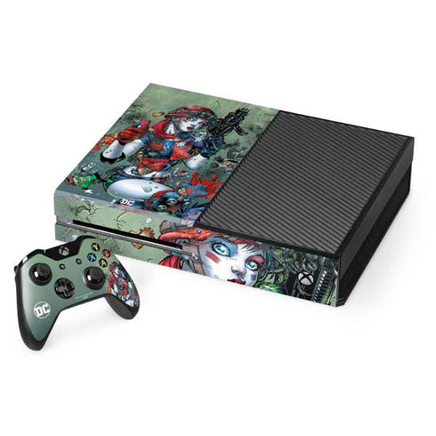 DC Comics Harley Quinn Little Black Book Cover#47 New 52 Art by Jim Lee Xbox One Console and Controller Bundle Skin