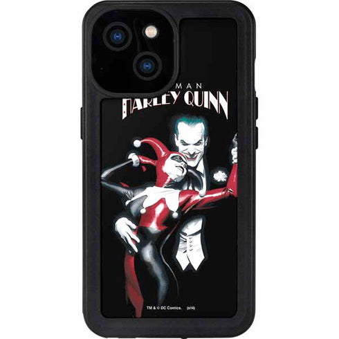 DC Comics The Joker Batman: Harley Quinn Cover #1 Art by Alex Ross. Piece Also known as Tango with Evil iPhone 15 Waterproof Case