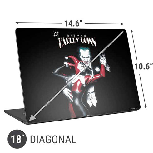 DC Comics The Joker Batman: Harley Quinn Cover #1 Art by Alex Ross. Piece Also known as Tango with Evil Universal Laptop 18in (14.6 x 10.6in) Skin