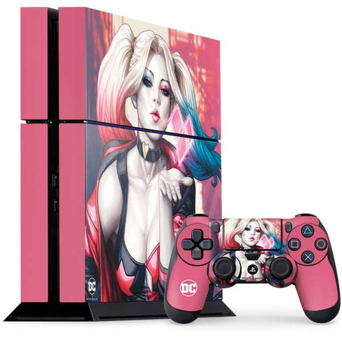 DC Comics Harley Quinn Rebirth Cover #1 Legacy Color Variant Art by Art Germ PS4 Console and Controller Bundle Skin