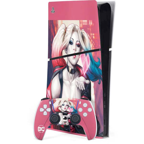 DC Comics Harley Quinn Rebirth Cover #1 Legacy Color Variant Art by Art Germ PS5 Slim Digital Edition Bundle Skin