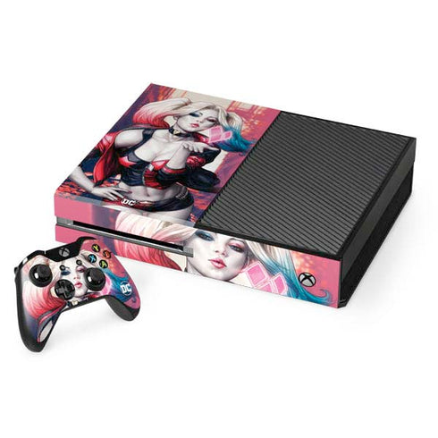 DC Comics Harley Quinn Rebirth Cover #1 Legacy Color Variant Art by Art Germ Xbox One Console and Controller Bundle Skin