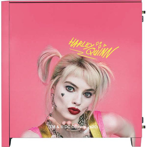 DC Comics Harley Quinn Movie Character Poster Corsair 4000D Tempered Glass Mid-Tower ATX Case Skin