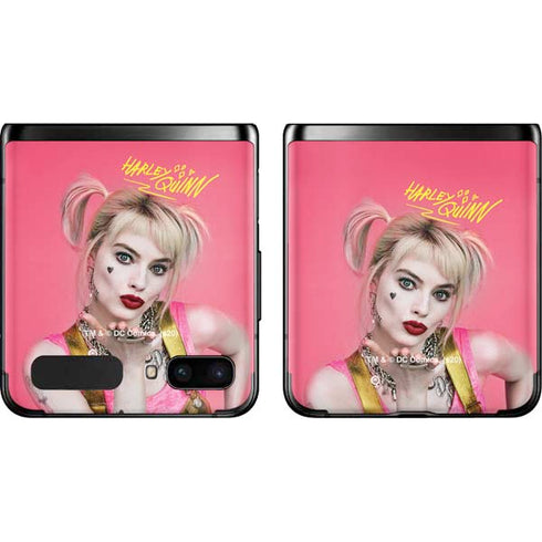 DC Comics Harley Quinn Movie Character Poster Galaxy Z Flip Skin