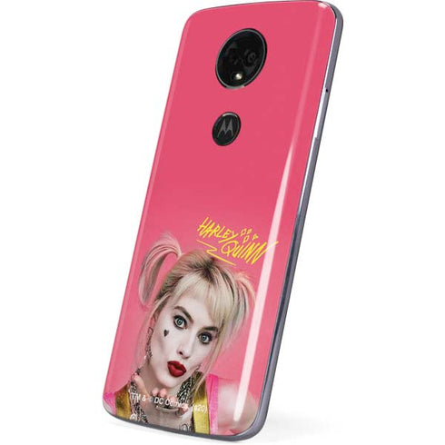 DC Comics Harley Quinn Movie Character Poster Moto E5 Plus Skin