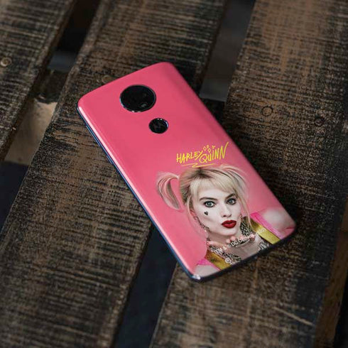 DC Comics Harley Quinn Movie Character Poster Moto E5 Plus Skin