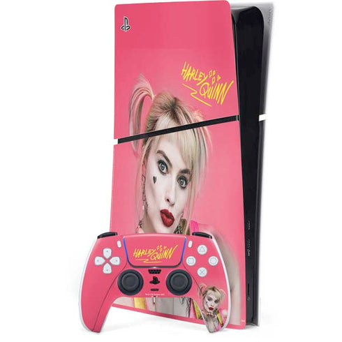 DC Comics Harley Quinn Blowing Kisses PS5 Slim Digital Edition Bundle Skin