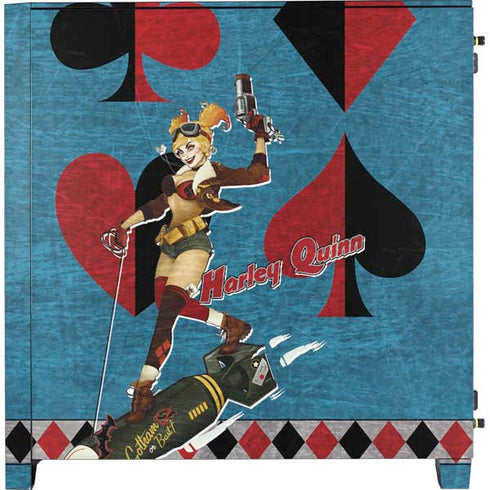DC Comics Bombshells Harley Quinn Corsair 4000D Tempered Glass Mid-Tower ATX Case Skin