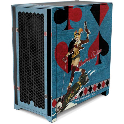 DC Comics Bombshells Harley Quinn Corsair 4000D Tempered Glass Mid-Tower ATX Case Skin
