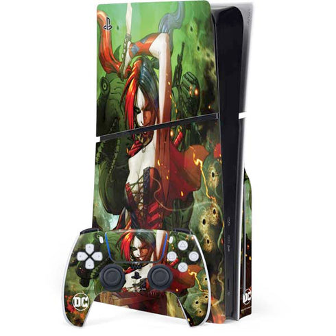DC Comics Harley Quinn Suicide Squad Vol 1 Cover New 52 PS5 Slim Disk Bundle Skin