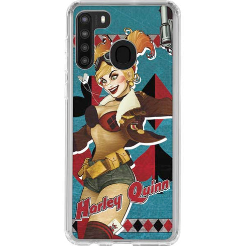 DC Comics Bombshells Harley Quinn Galaxy A21 Clear Case