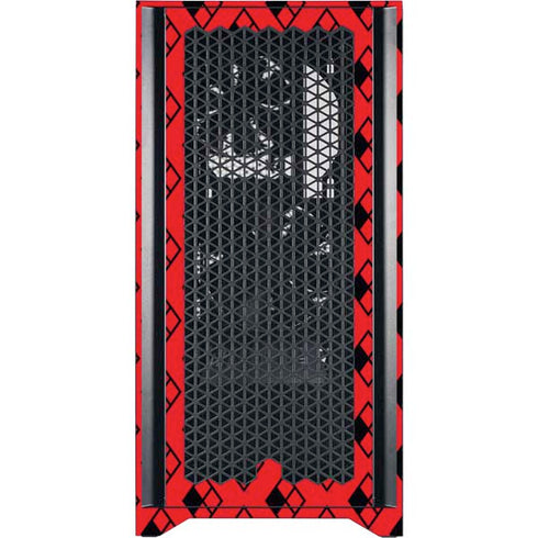 DC Comics Harley Quinn Logo Pattern Corsair 4000D Tempered Glass Mid-Tower ATX Case Skin