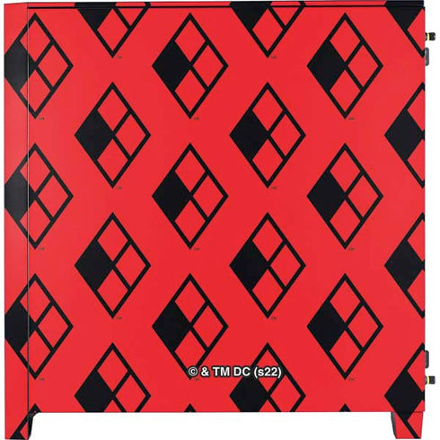 DC Comics Harley Quinn Logo Pattern Corsair 4000D Tempered Glass Mid-Tower ATX Case Skin