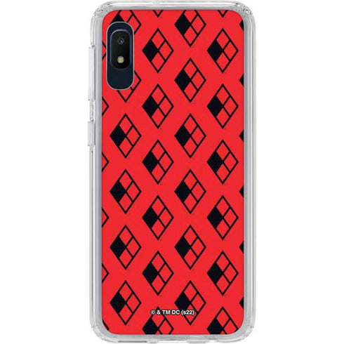 DC Comics Harley Quinn Logo Pattern Galaxy A10e Clear Case